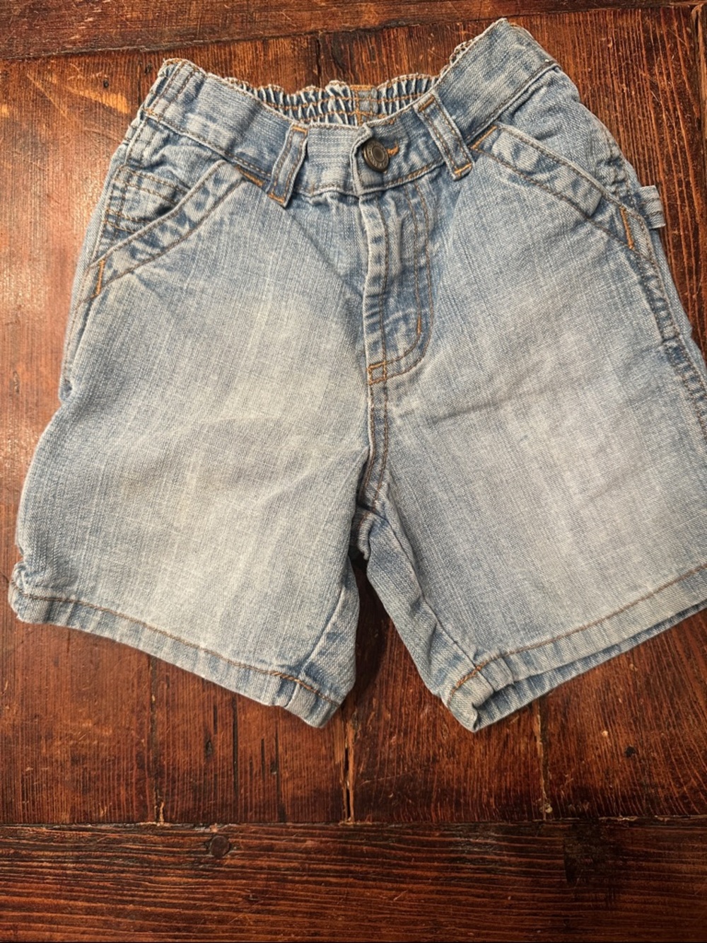 Old Navy Baby Light Wash Denim Kids' Shorts - Blue. Size 18-24 months